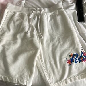 Polo by Ralph Lauren White Shorts with Multicolor Logo